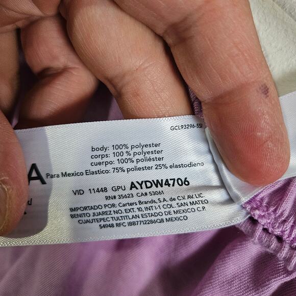 Carter's Girls 5T Ruffle Hem Pull On Shorts Pastel Lilac Purple Mermaid Comfy - Picture 4 of 4